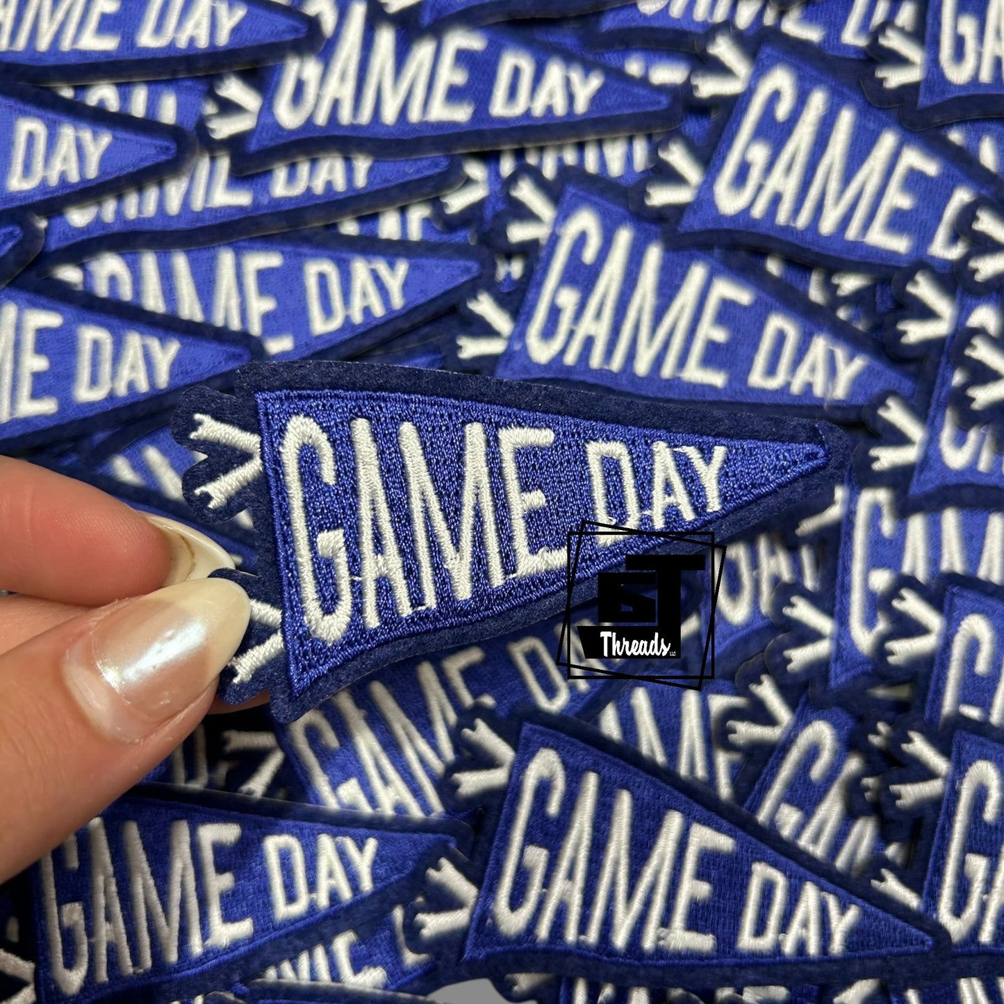 Blu game day pennant cap patch