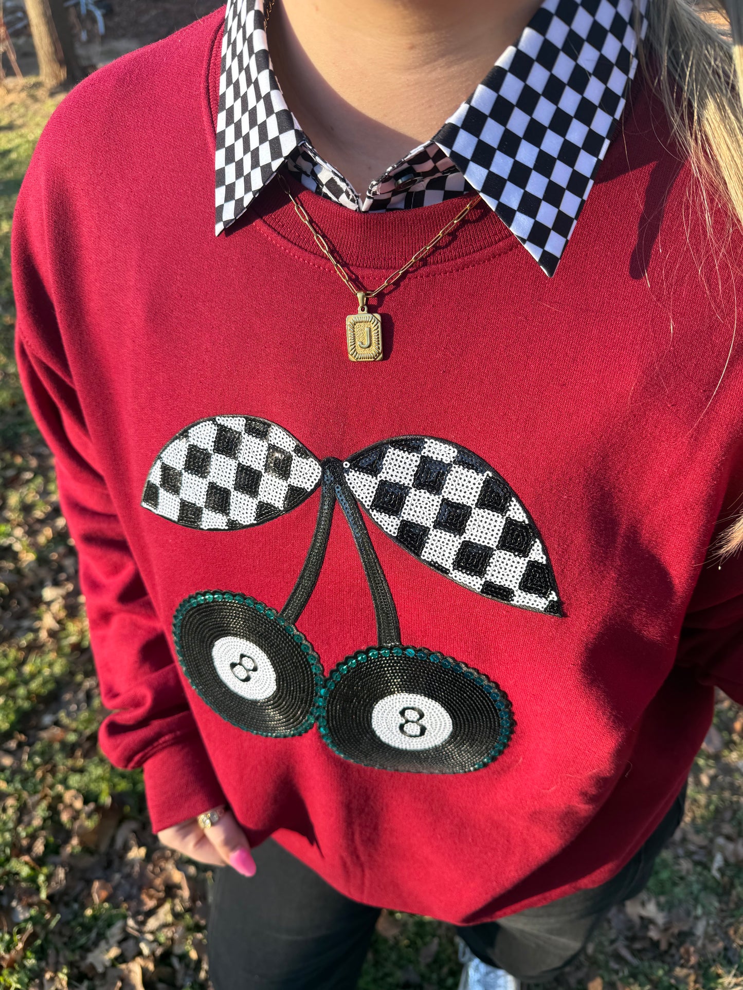 Checkered black and white Fake Collar/Dickies