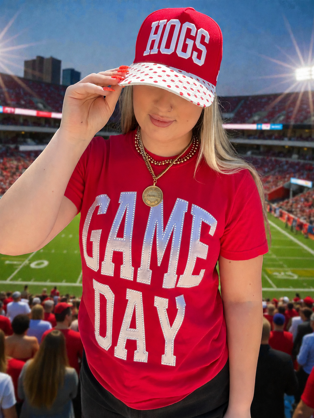 Red and White HOGS Polka Dot Trucker Cap (shipping TBD)