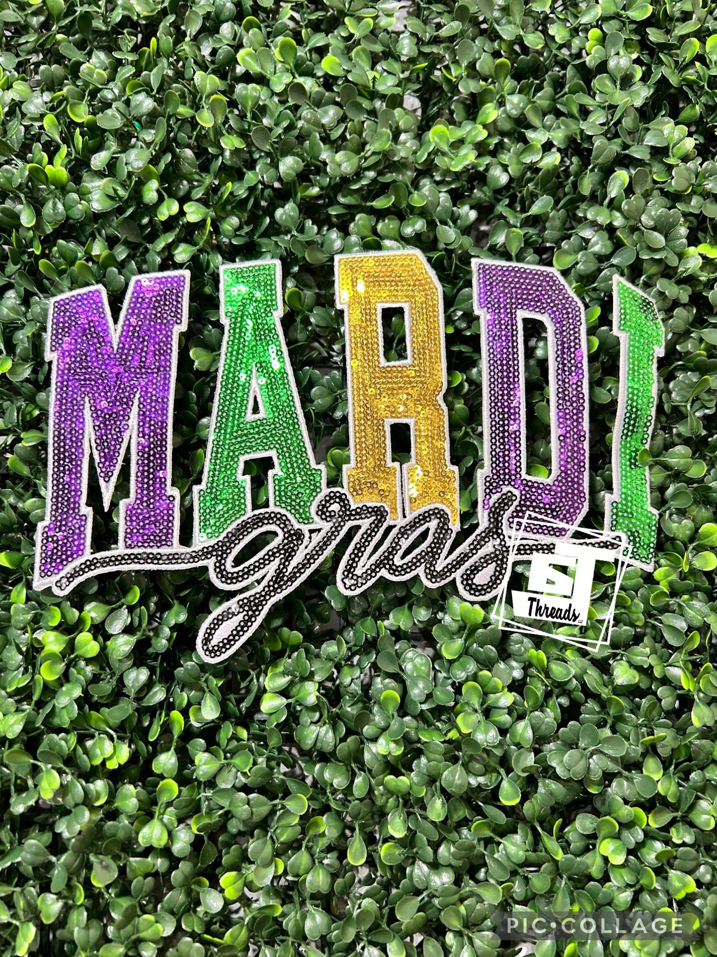 Mardi Gras iron on patch