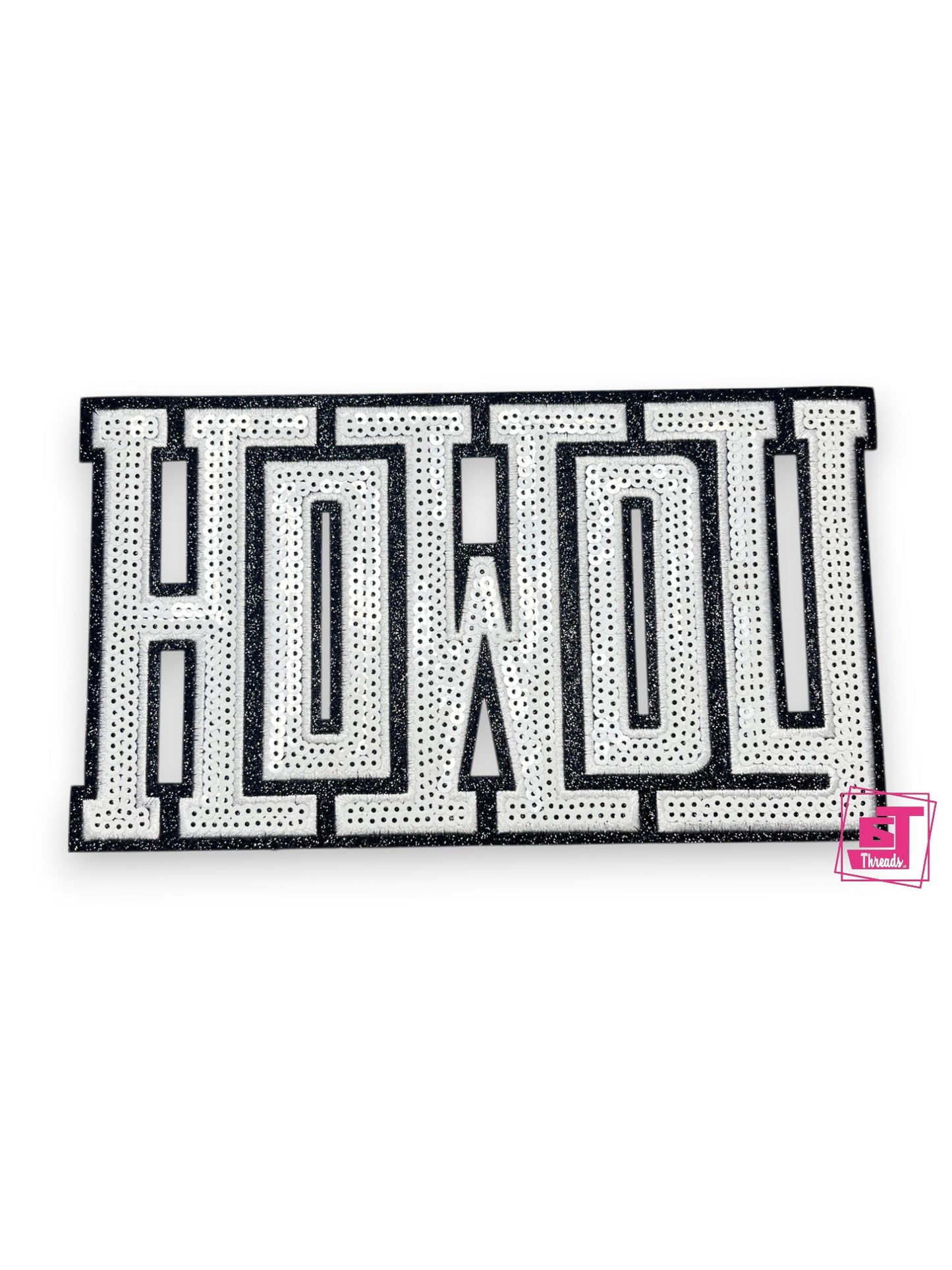 White Sequin Howdy