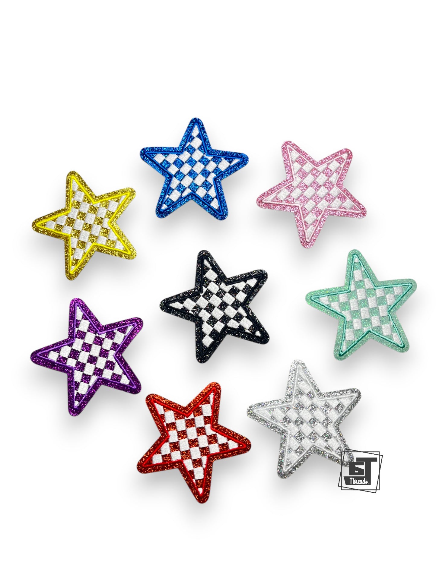 Glitter Checkered Stars