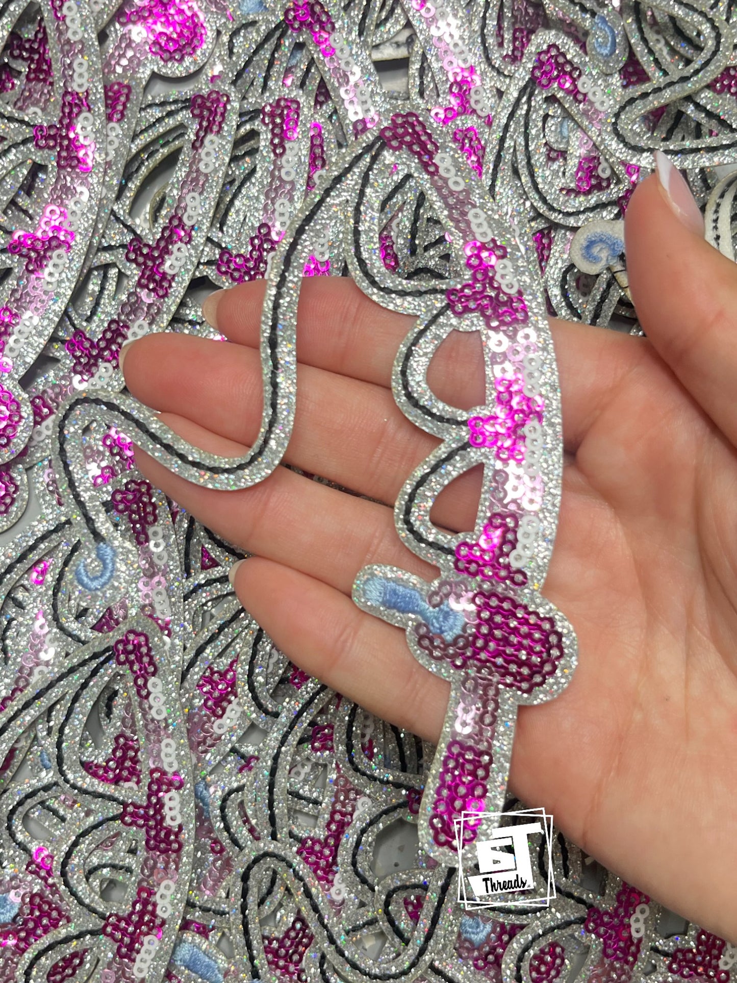 Pink Sequin Fishing Pole