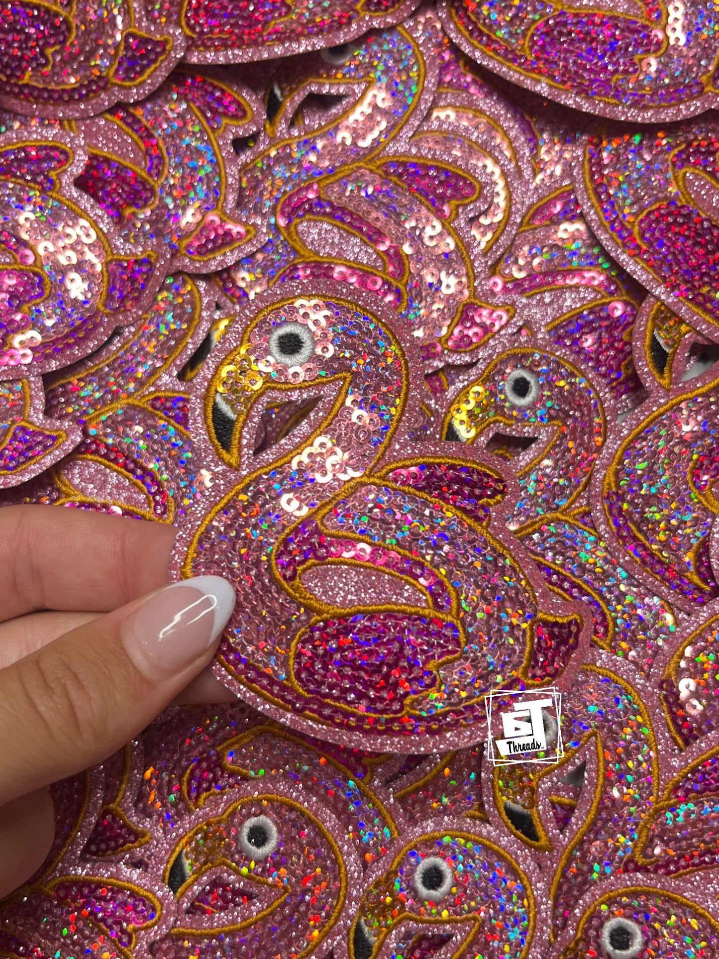 Pink Sequin Flamingo Floatie