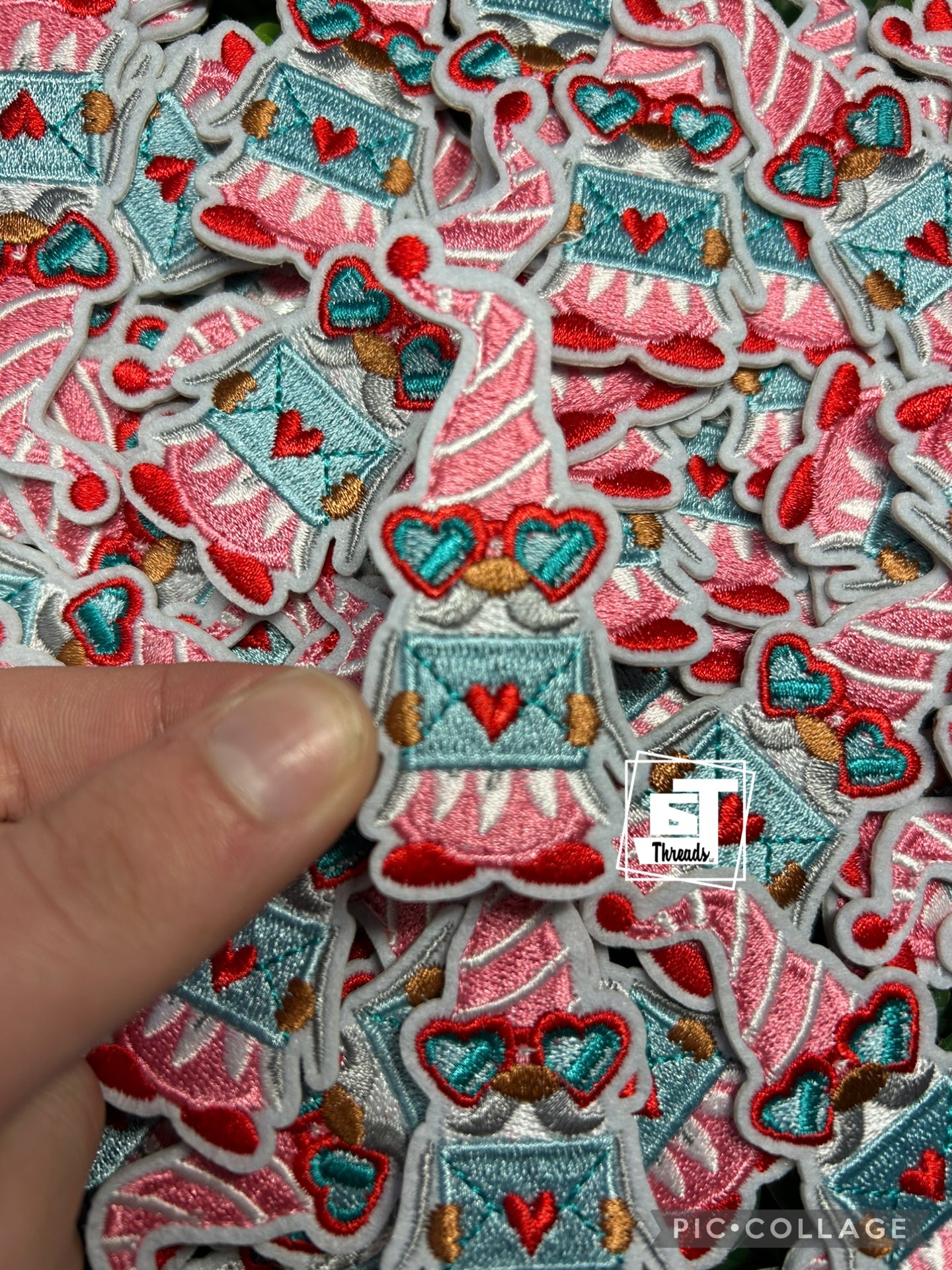 Valentines Day Gnome cap patch