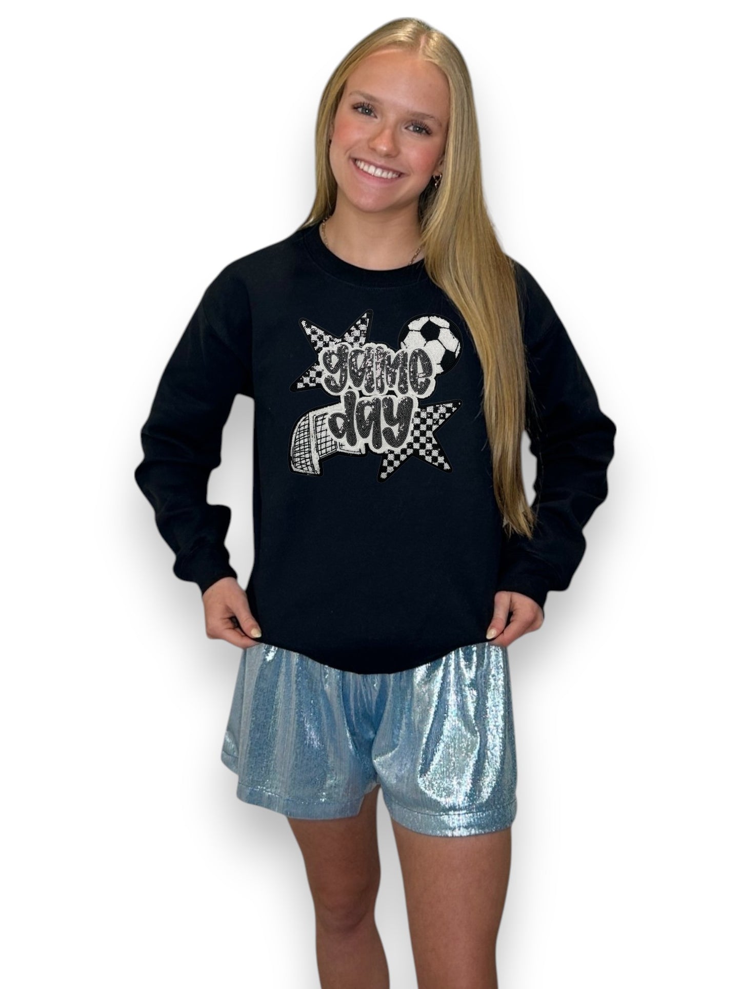 Black Sequin Soccer Game Day