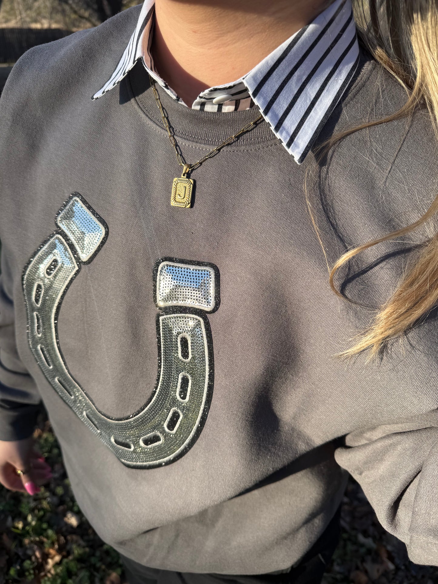 White and Black Striped  Fake Collar/Dickies
