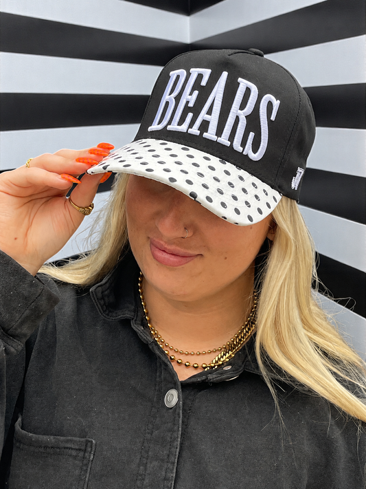 Bears Black and White Pola Dot Cap