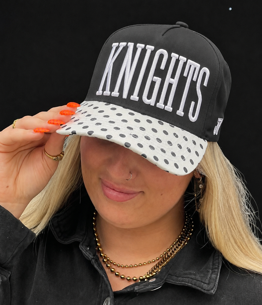 Knights Black and White Polka Dot Cap
