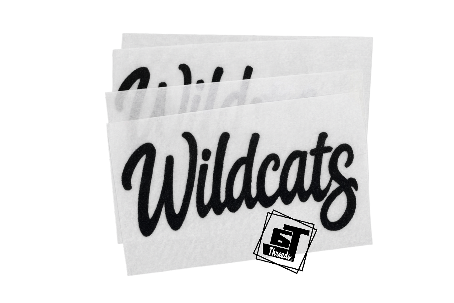 Black Cursive Fuzzy Fabric Wildcats Patch...Patches Only