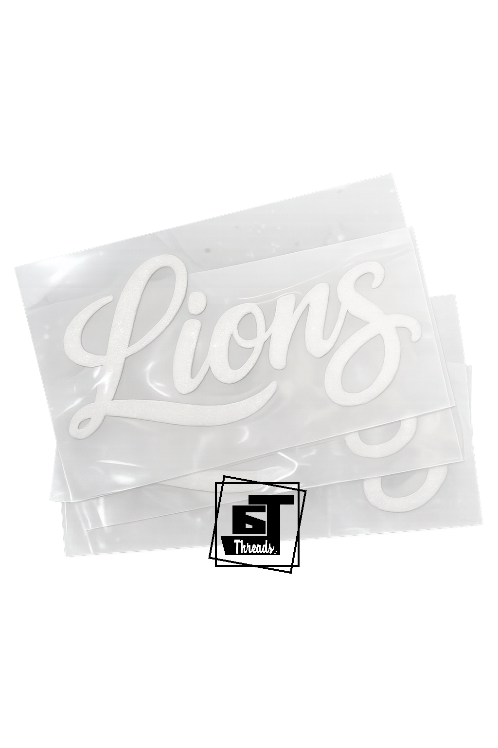 Clear plastic packaging with 'Lions' text and a visible brand logo on a white background