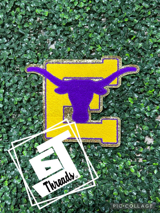chenille early logo iron on patch