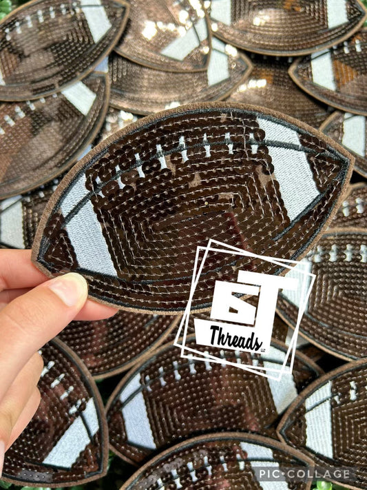 Sequins Football iron on patch