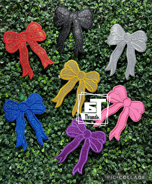 Glitter Bow iron on patches