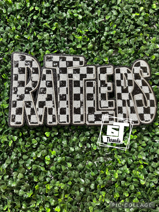 Sequin Checkered Rattlers iron on patch