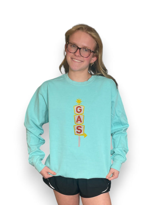 Sequin Yellow Gas Sign