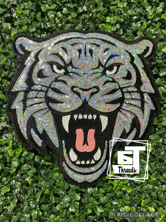 Sequin Tiger Mascot iron on patch