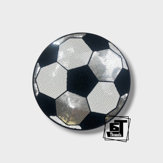 Sequin soccer ball iron on patch