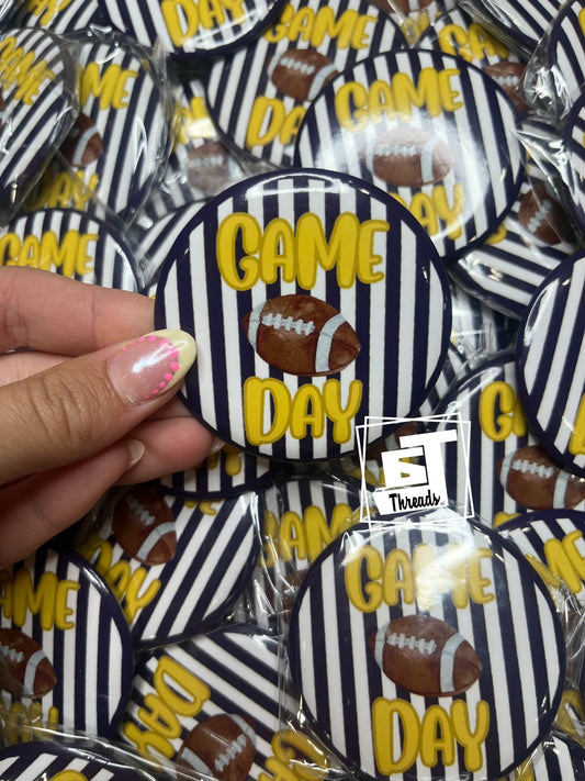 Yellow Football Game Day Pin 