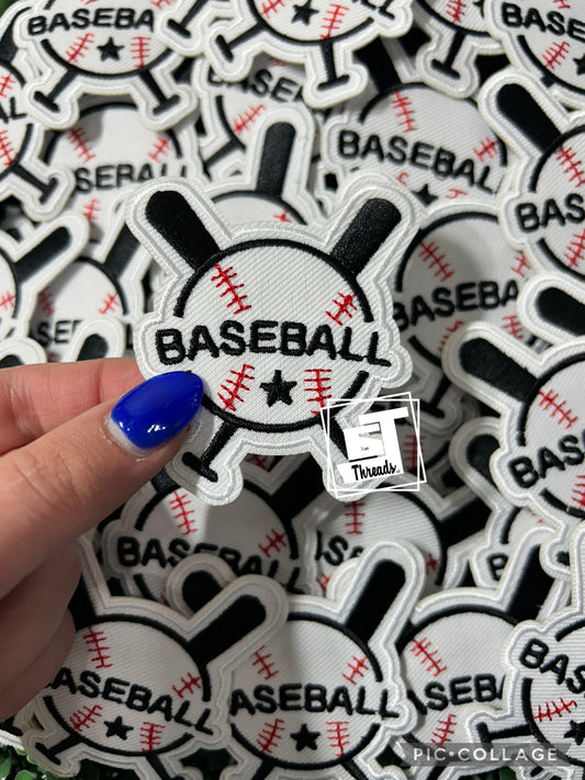 Baseball with bats cap patch 