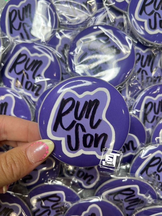 Cursive Purple Run Son Pin