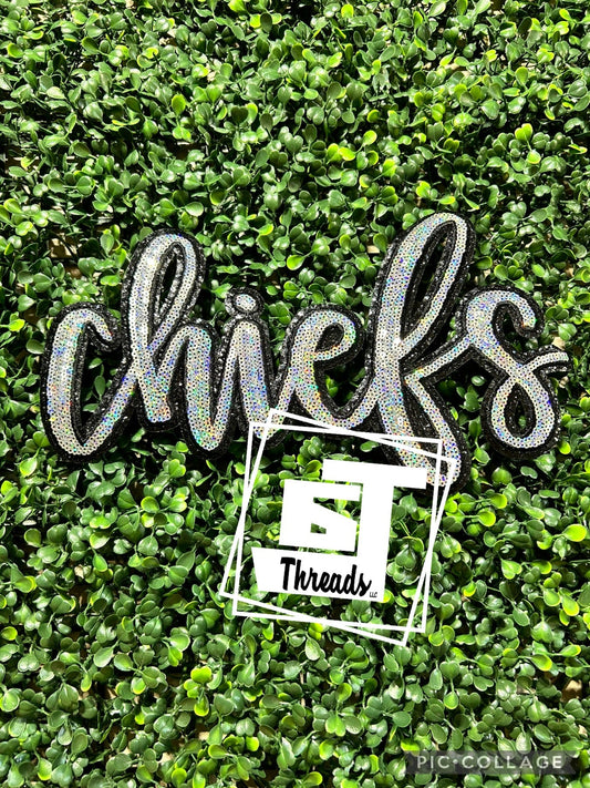 Cursive Sequin Chiefs....Patches Only