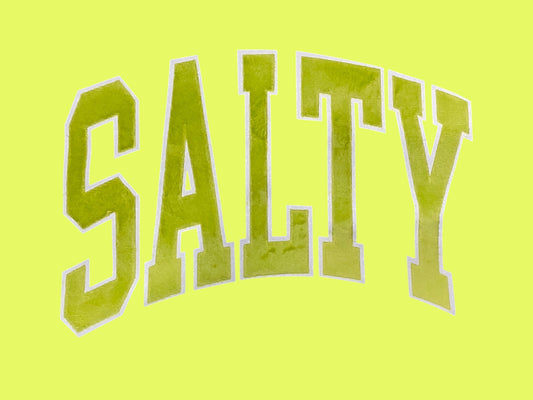 Fuzzy Light Green Salty Word Patch...Patches Only
