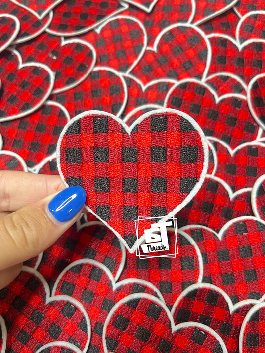 Red and Black Checkered Heart