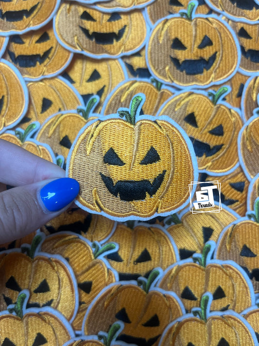Orange Spooky Pumpkin cap patch