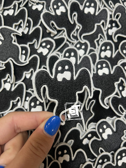 Black Spooky Ghost cap patch