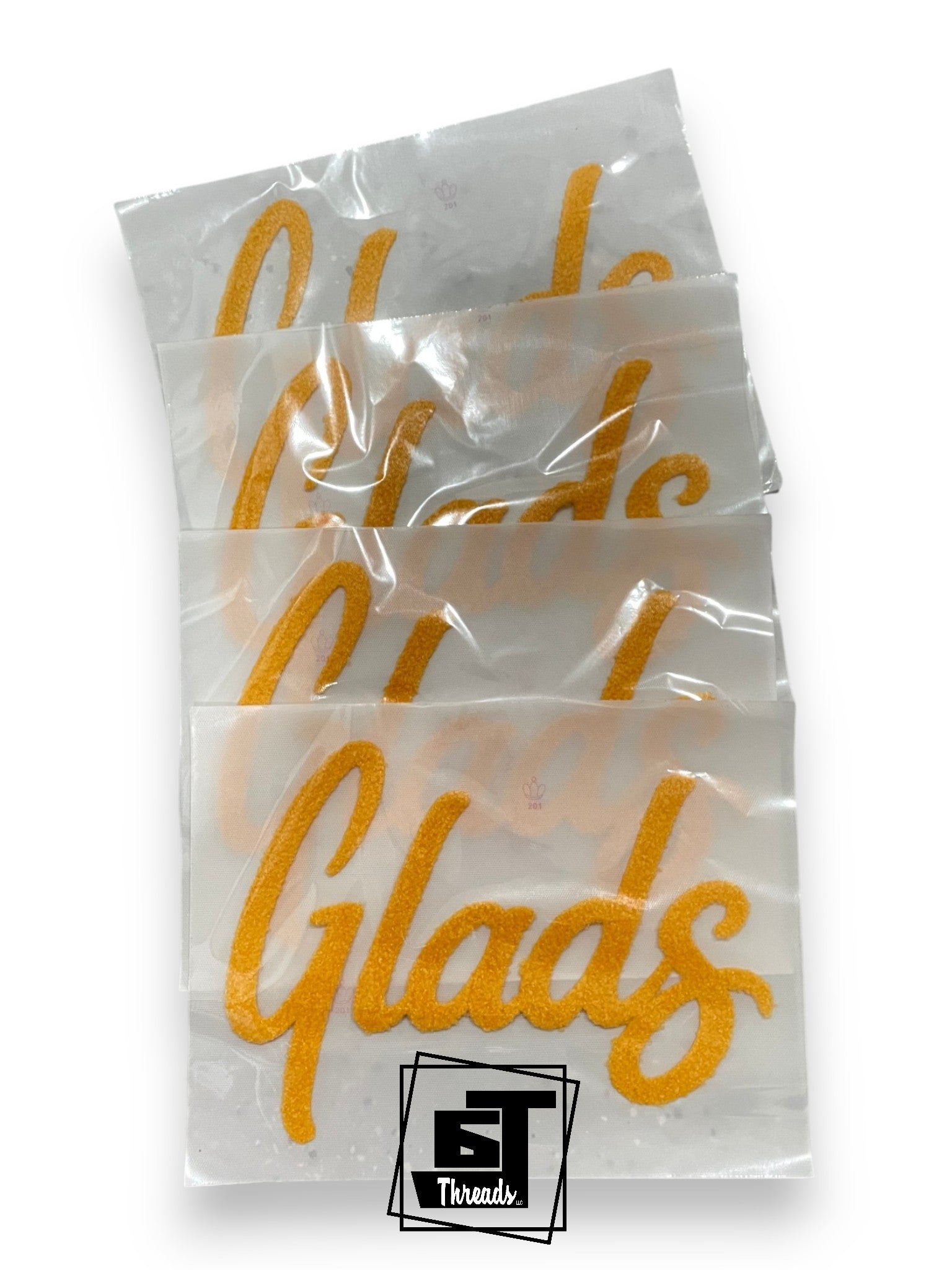 Packaged product with 'Glads' text on a white background