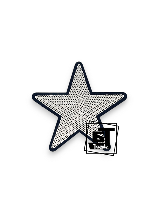 Star-shaped object with a 'Threads' logo in the corner on a white background