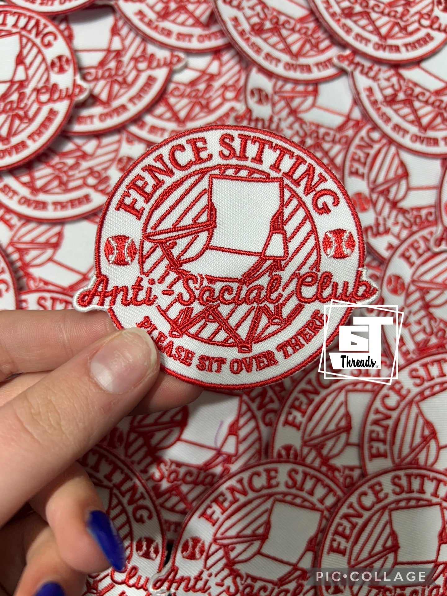 Fence sitting social club cap patch 