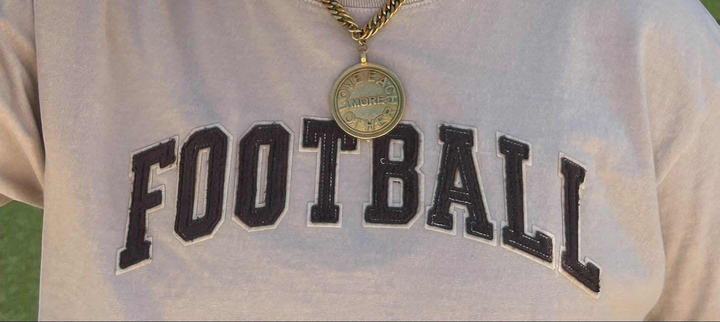 Fuzzy Brown Football Word Patch...Patches Only