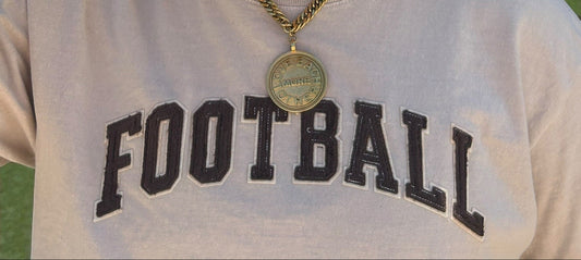 Fuzzy Brown Football Word Patch...Patches Only