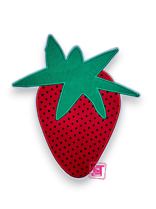 Red Felt Strawberry iron on patch