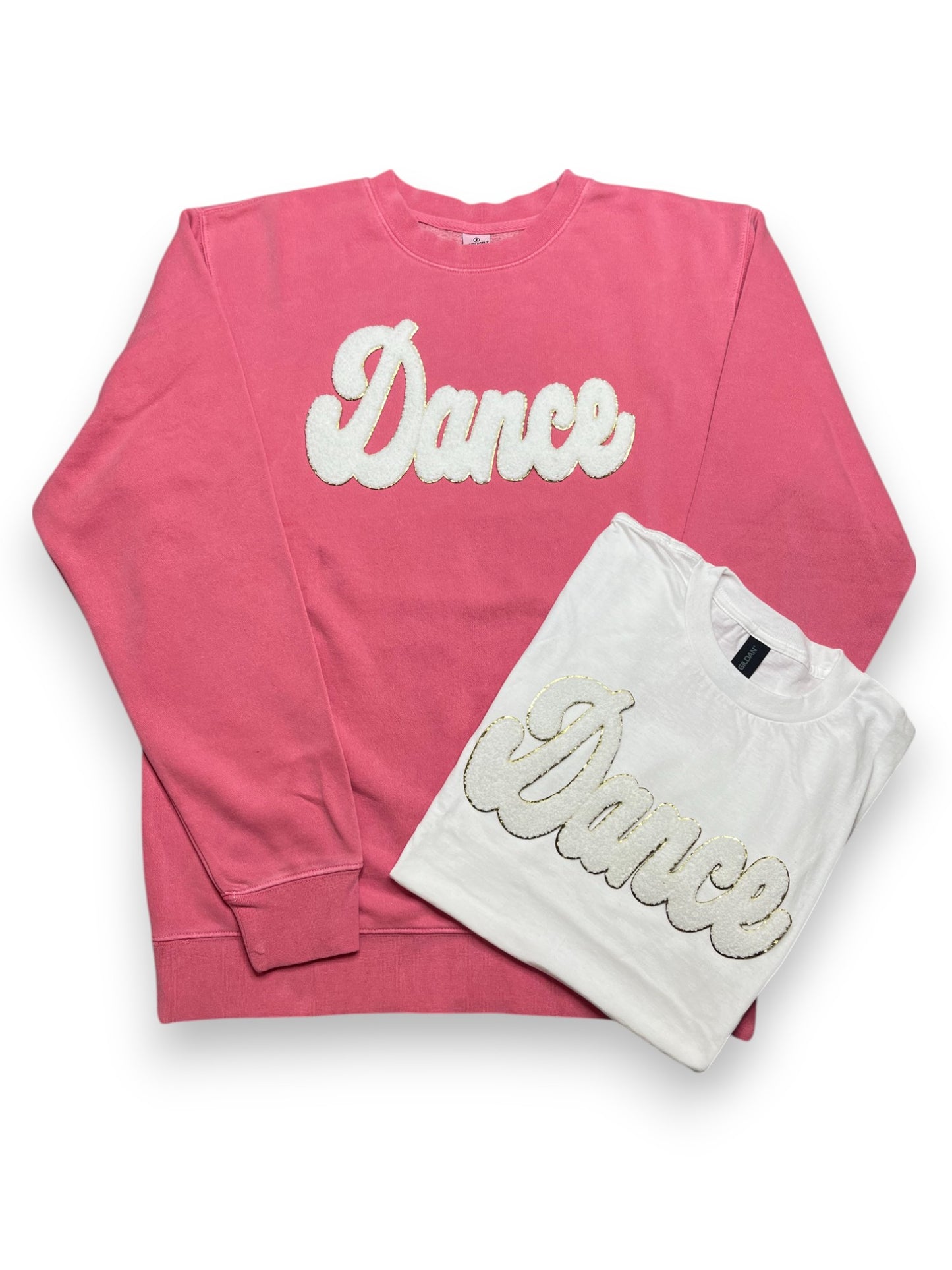 White Cursive Chenille Dance