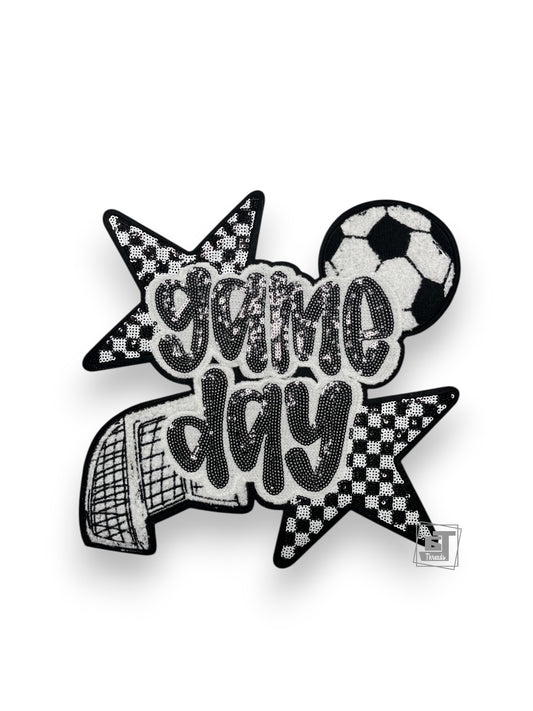 Black Sequin Soccer Game Day