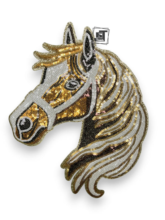 Tan Sequin Horse Head