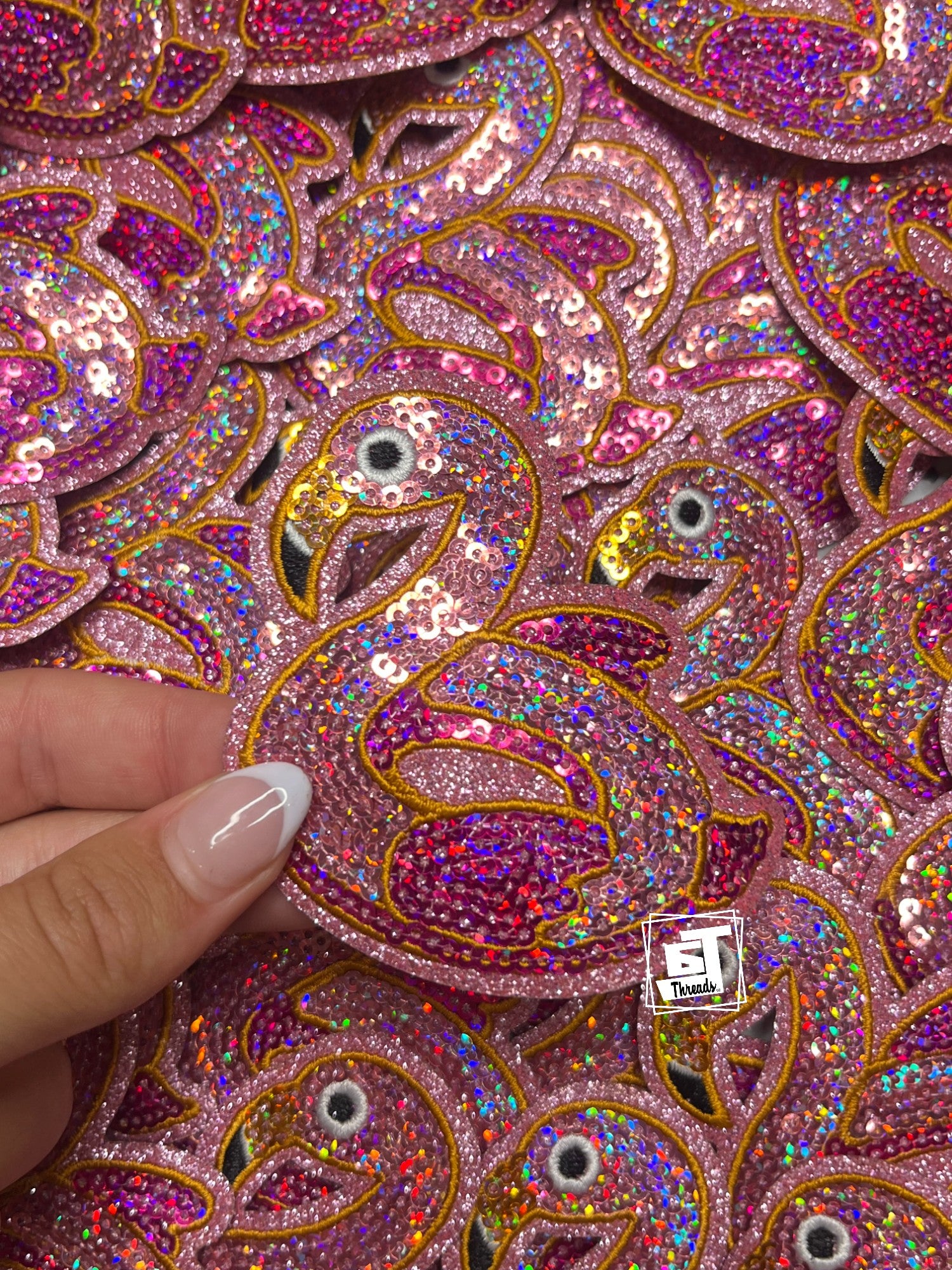 Pink Sequin Flamingo Floatie
