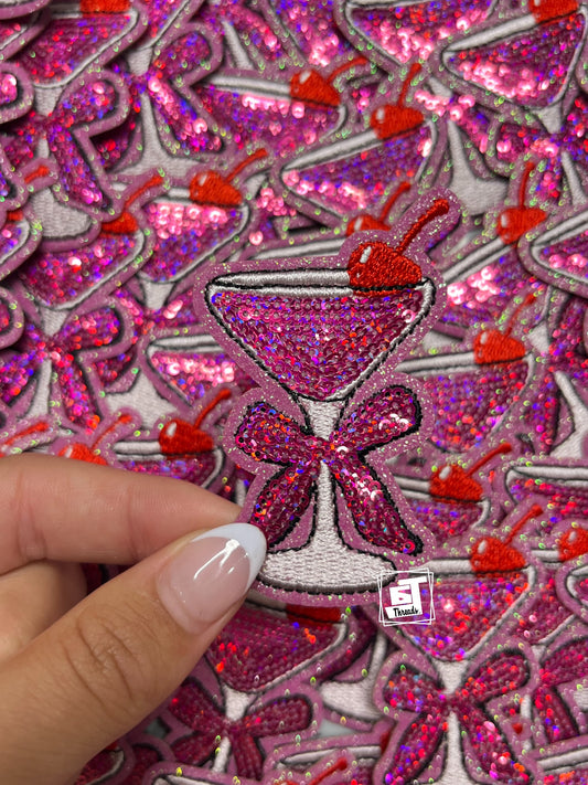 Pink Sequin Martini with Bow