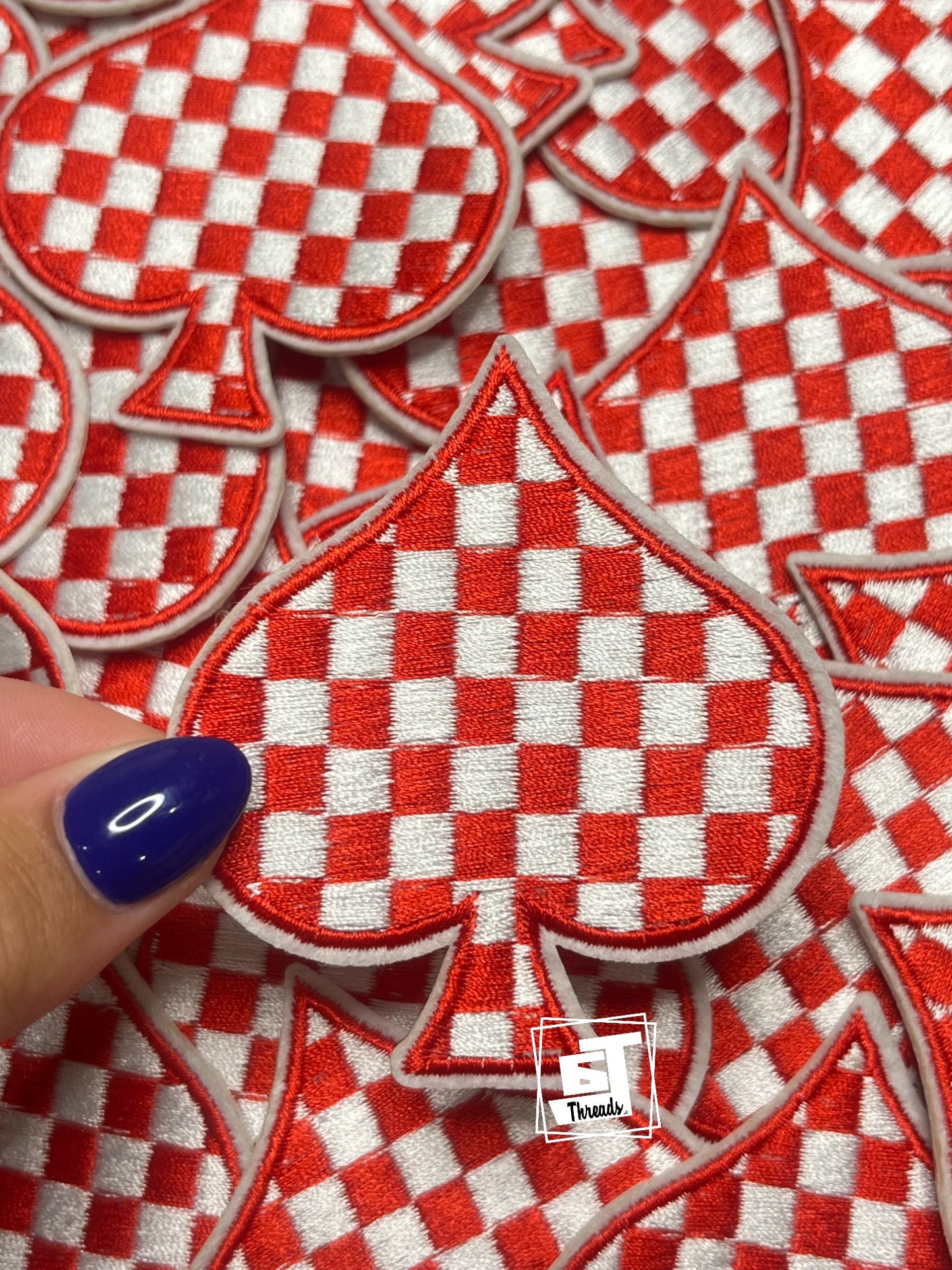 Checkered Ace of Hearts...Cap Patch
