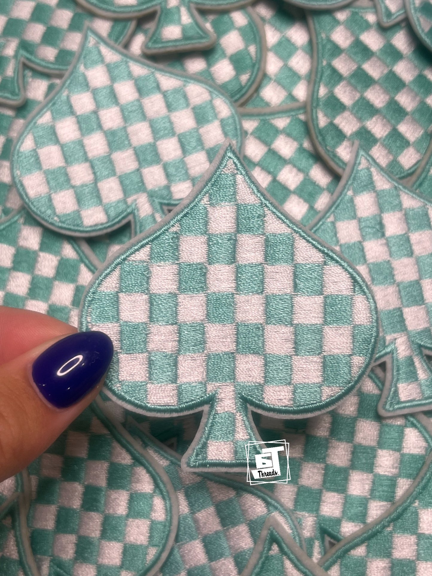 Checkered Ace of Hearts...Cap Patch