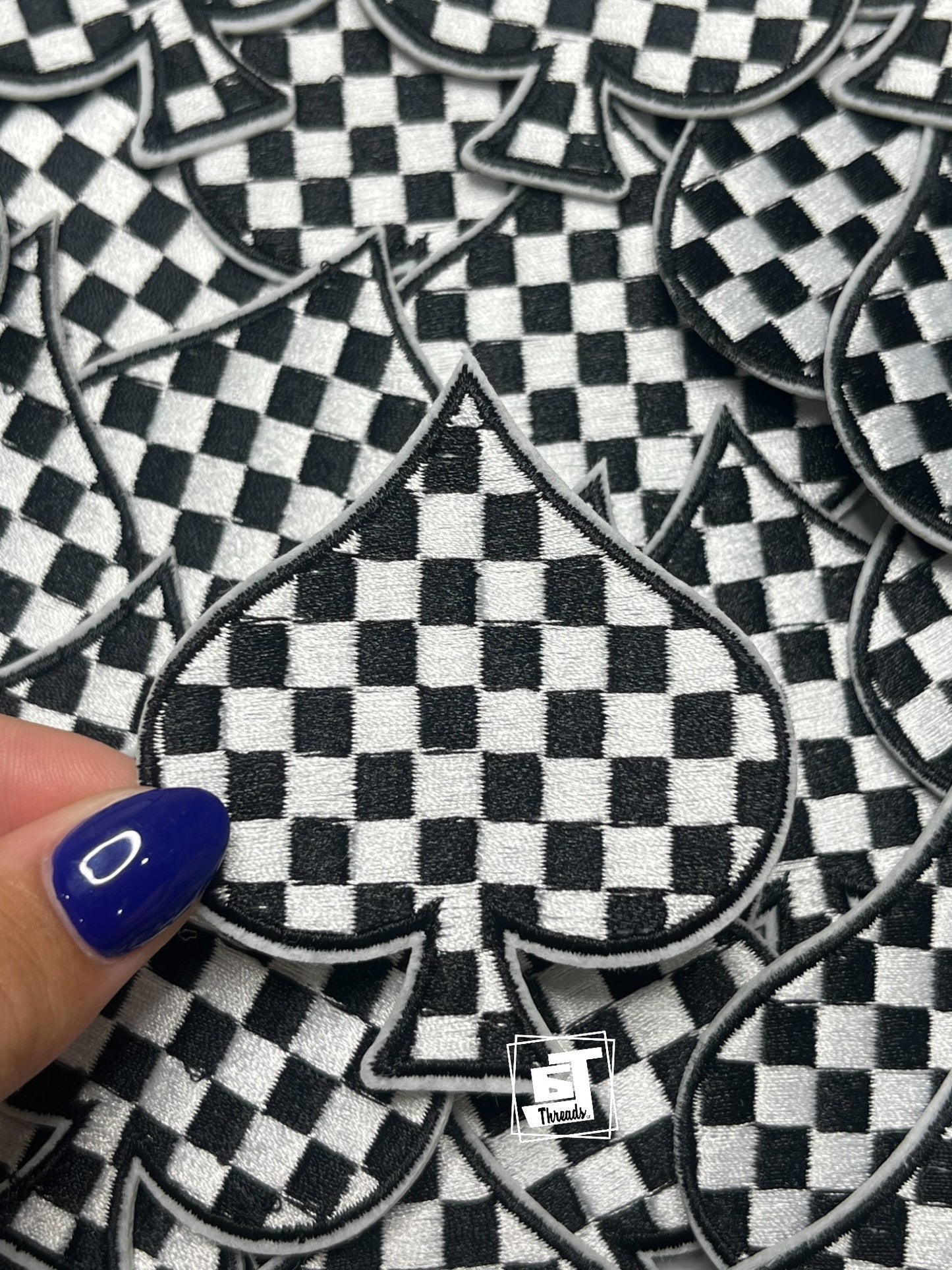 Checkered Ace of Hearts...Cap Patch
