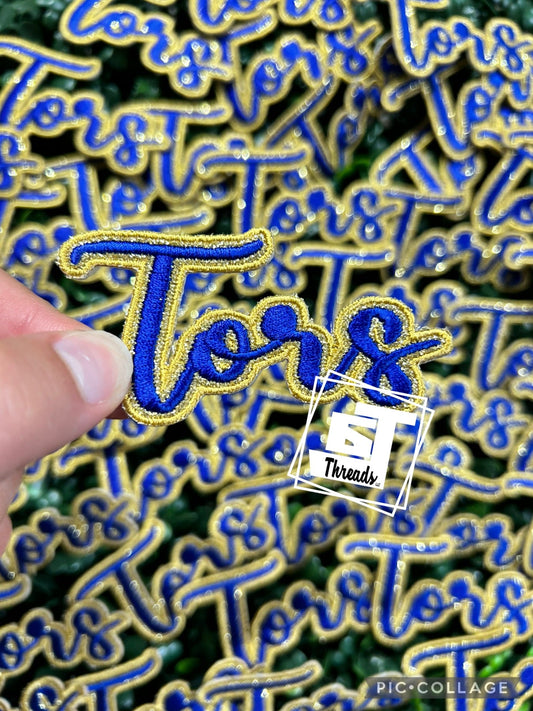 Blue and Gold Tors cap patch