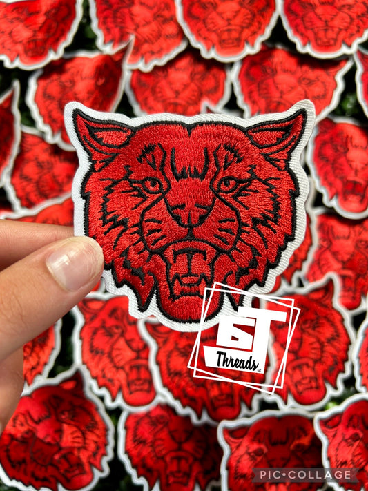 Red Wildcat Head cap patch
