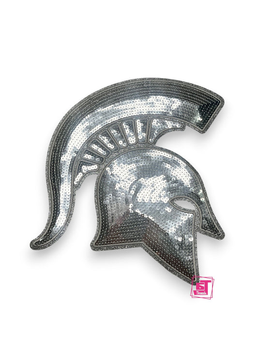 Silver Sequin Knight/Spartan Head