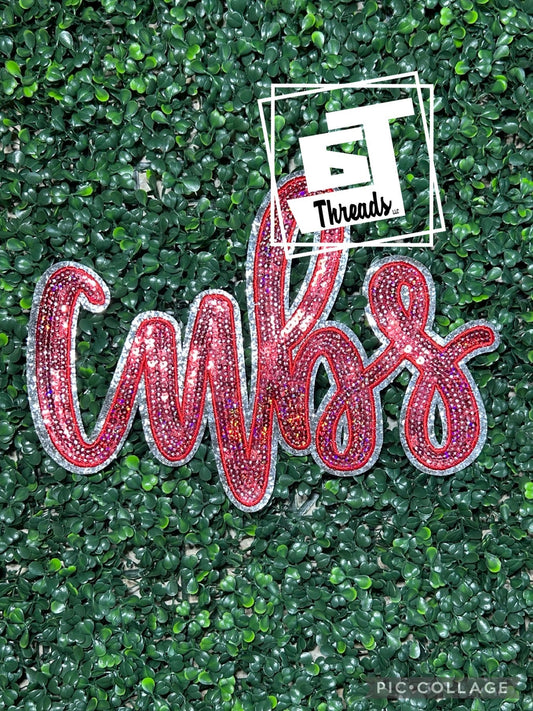 Red sequins cub with silver glitter back