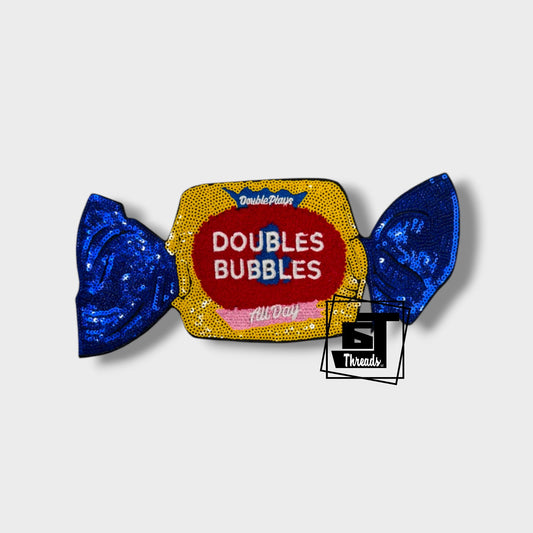 sequin bubble gum iron on patch