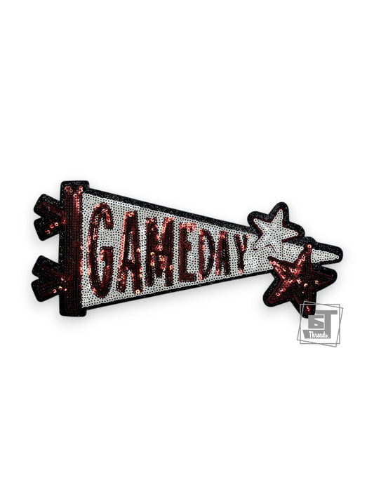 Maroon Sequin Game Day Pennet